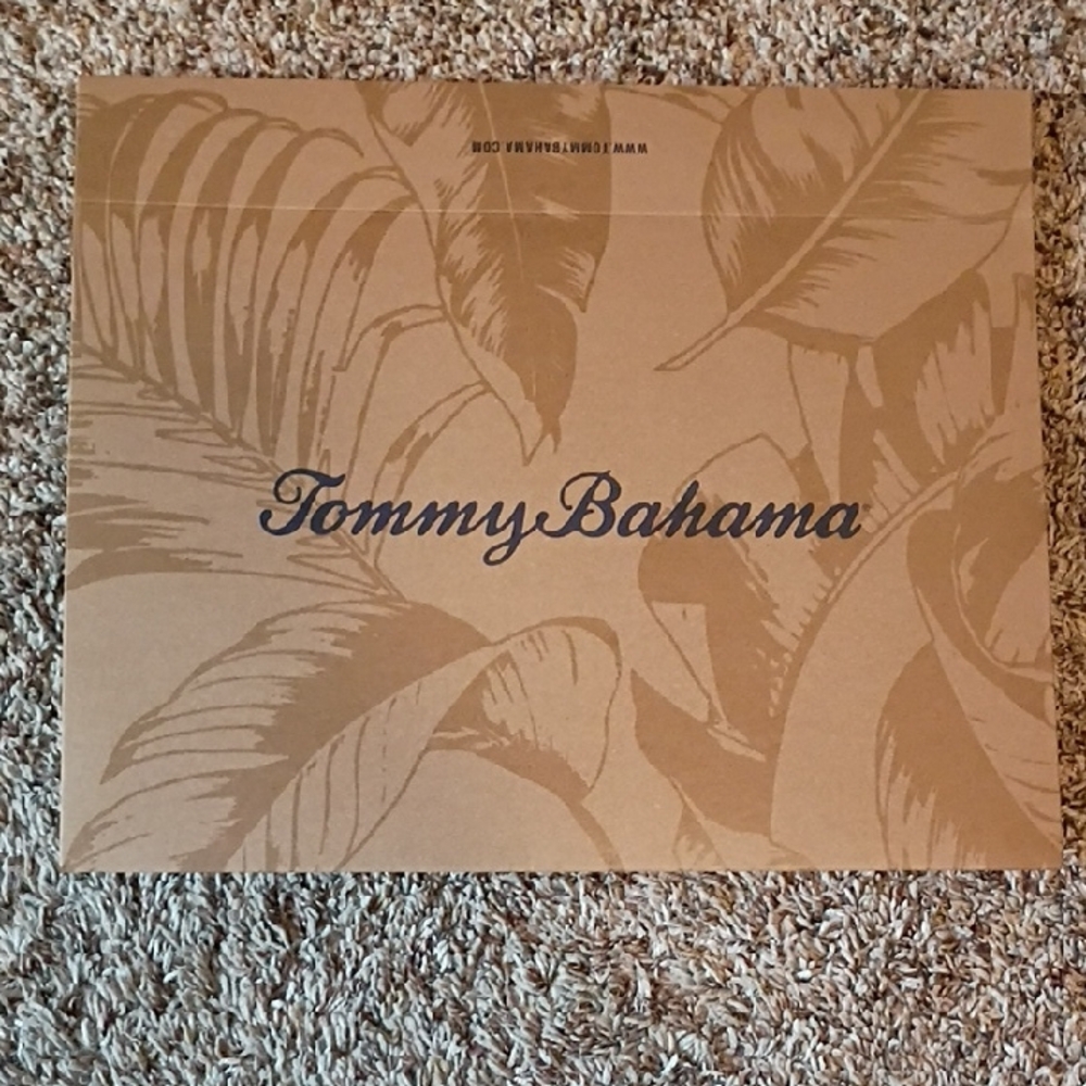 Tommy Bahama Kraft Gift Box with Tropical Leaf Graphic